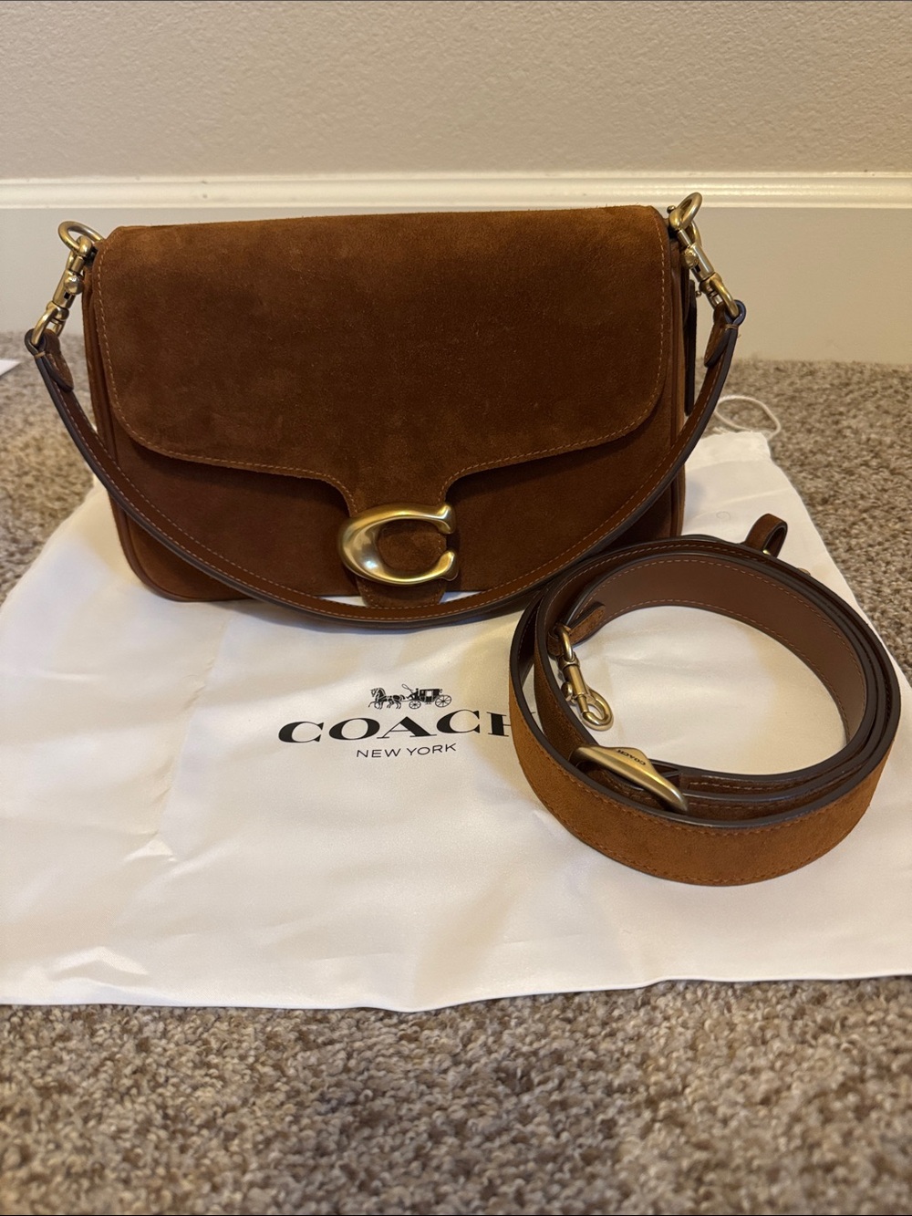 COACH SUEDE SOFT TABBY